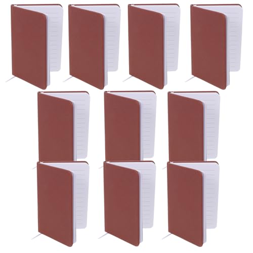 Carnet A7 Ligné Premium Lot de 10 avec Papier Épais et Couverture Marron pour Notes de Bureau