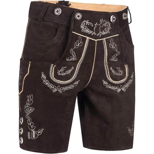 Pantalones de cuero de Oktoberfest para hombre que solucionan el vestuario de fiesta tradicional