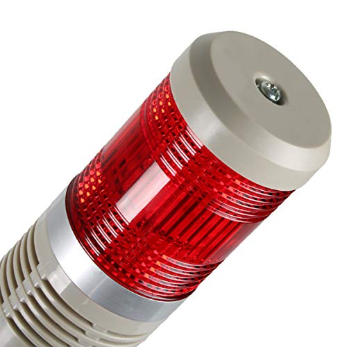 Luban Industrial Signal Light Tower, Column Led Alarm Tower Lamp Light Flash Indicator, 1-Layer Stack Led Warning Light With Buzzer For Safety (Dc 12V/Steady On Light) #TOP2