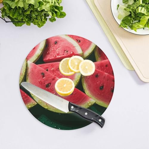 Planche à découper en verre pastèque pour comptoir de cuisine