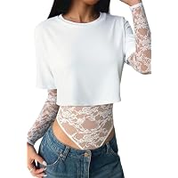 Women's Lace Sheer Patchwork Tops (Various)