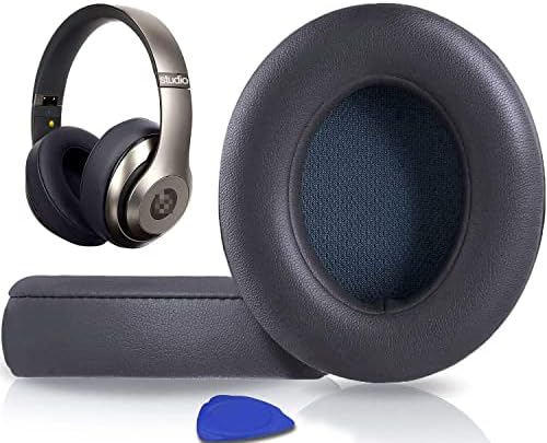 SoloWIT Replacement Ear Pads Cushions for Beats Studio 2.0 & 3 Wired/Wireless OVER-EAR Headphones, Earpads with Soft Protein Leather, Noise Isolation Memory Foam (Black)