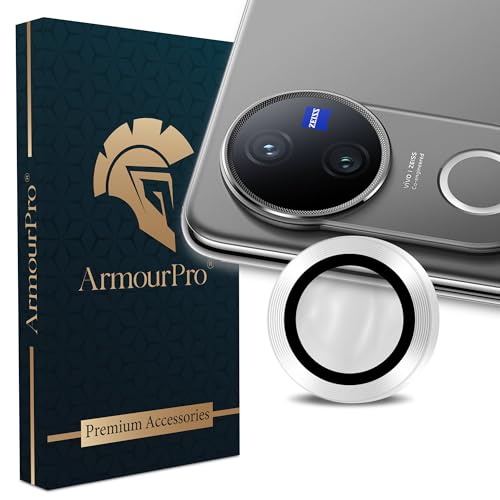 Image of ArmourPro Camera Lens Protector for Vivo V50 (6.77 Inches) Tough HD Individual Aluminum Alloy Rings 9H Camera Cover, Scratch-Resistant,Camera Lens Protection| Silver, 1 Pack