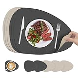 KitchenBoss Tovagliette Americane Lavabili e Sottobicchieri: Set di 6 Tovagliette Colazion...