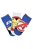 Marvel Calcetines de Los Vengadores para Niños y Niños, Juego de 3 Pares, Multicolor, Algodón, Superhéroe, Pack 1, 23-26