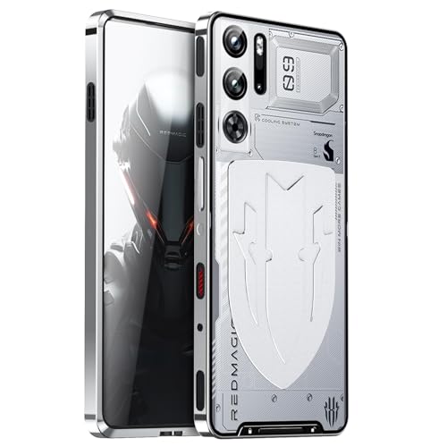 قاب TERRIFI برای ZTE Nubia Red Magic 9 Pro/Pro+ - قاب سپر ضد ضربه با آلیاژ آلومینیوم لوکس فلزی ممتاز با روکش پشتی پلاستیکی سخت - نقره ای