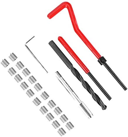 M7 X 1.0 Kit de reparación de roscas Helicoil Acero inoxidable 25 piezas Kit de reparación de roscas Llave de taladro torcido de acero inoxidable Herramienta de inserción de grifo de inserción roscada M7X1