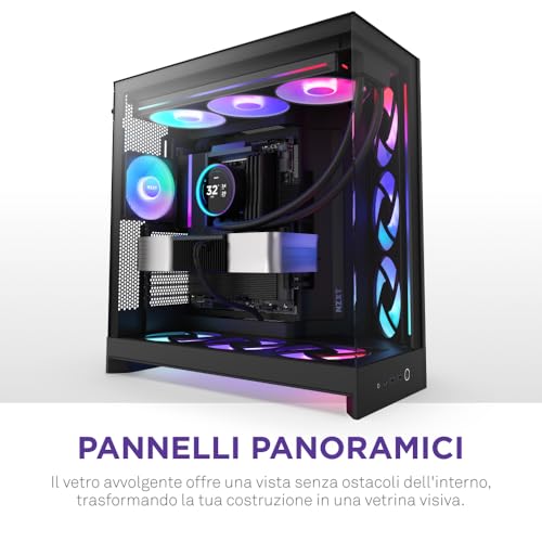 Nzxt H9 Flow Rgb (2025) – Grande Case Pc Atx Mid-Tower A Doppia Camera Con Flusso D'aria – Include 1 X Unità Ventola Rgb Da 420Mm E 1 X Ventola Da 120Mm – Supporto Radiatore Da 420Mm – Nero - 7