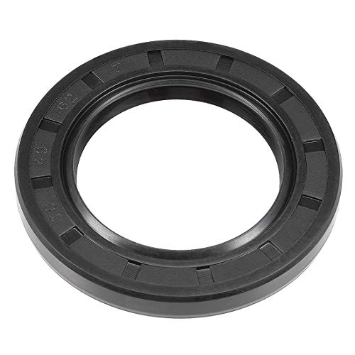 uxcell Oil Seal, TC 40mm x 62mm x 7mm Nitrile Rubber Cover Double Lip with Spring for Bearing Shaft, Black Pack of 1