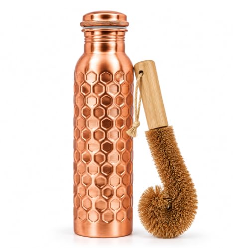 Alpha Living Home Copper Water Bottle 32 oz Honeycomb Leakproof Drinking