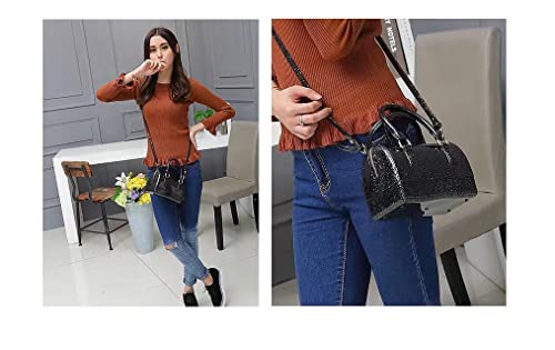 Image of Ladies Summer Jelly Pillow-shaped Top Handle Handbag Candy Color Transparent Crystal Purse