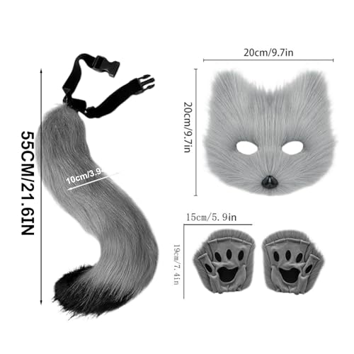 Ensemble de costumes de loup confortable en fourrure pour fêtes et grands événements
