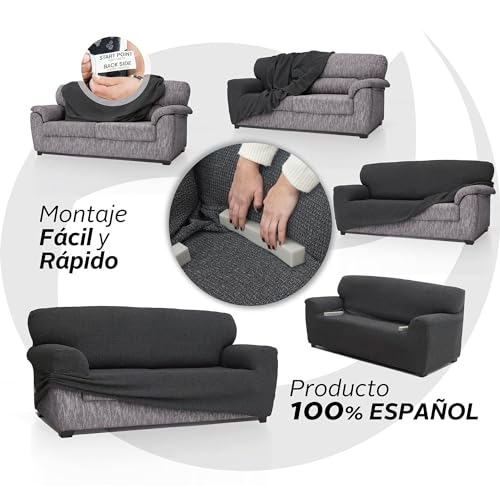 FAVERTI® Elastischer Sofabezug für 2-Sitzer von 140 bis 180 cm | Modell Reale | Türkis | Sofaüberwurf | hochwertiger Jacquard-Stoff in Baumwolloptik
