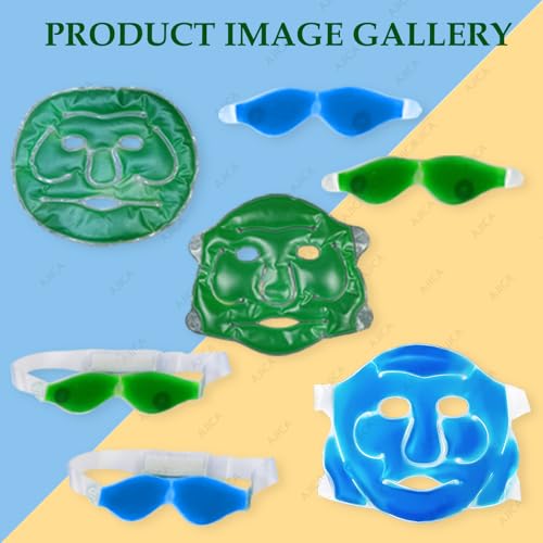 Image of Aqua Ice Face & Eye Cooling Gel Mask and Aloe Vera Gel Mask Ice Pack for Face and Eye Patches Remove Dark Circles, Fatigue Cool Eyes Patch Pads Eye Care | Facial Skin Refresh Face Mask for Hot & Cold Therapy (Blue Eye Mask, Eye Mask)