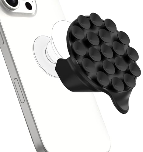 ivoler MagSuction Suction Phone Mount for Pop Socket, Universal Holder Stand for Phone Grips, Powerful Suction Cup, Fits The Smartphones with Pop Grip, Black