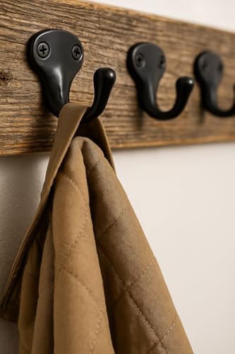 Fuxxer Antik-Haken, Garderoben-, Handtuch- und Kleider-Haken, Klassisches Design, 5er Set, schwarz