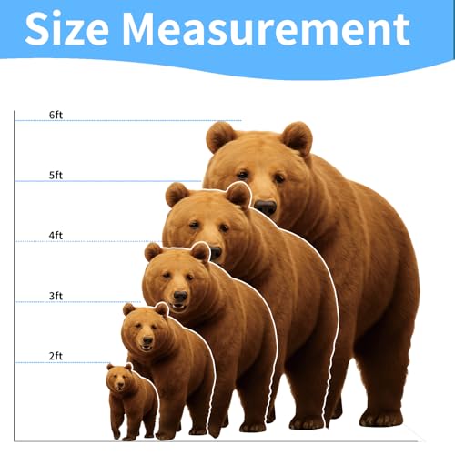 Image of Brown Bear Cardboard Cutout Fun Animal Standup, 1FT Life Size | Brown Bear Cardboard Cutout for Events, Party Decor, Birthday Parties, Photos, Kids Room, Classroom & Holiday, 1 PC