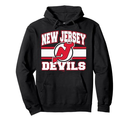 New Jersey Devils Stripe Black Officially Licensed Pullover Hoodie