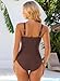 Pink Queen Women Swimsuit Summer One Piece Simwear Sexy Adjustable V Neck Bathing Suit Swim Wear 2026 L Coffee