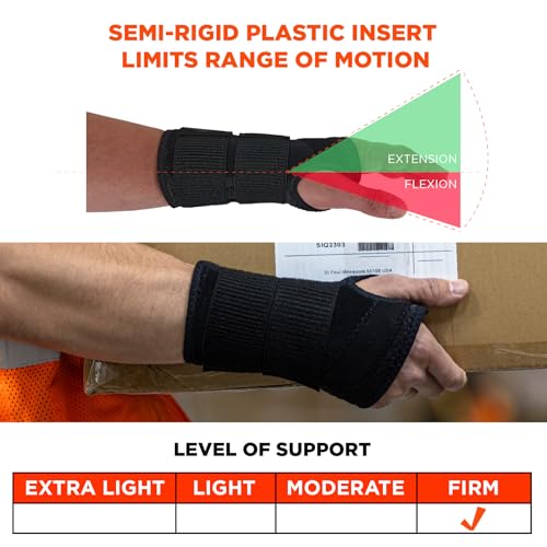 Image of Ergodyne ProFlex 4015 Wrist Brace, Splint Open Stay for Structured Wrist Support, Adjustable Double Strap