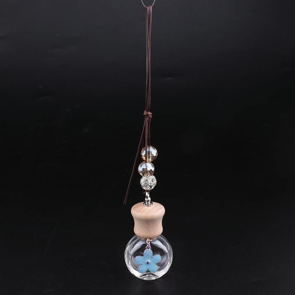 JAZZY PEARLS 2x Empty Refillable Car Perfume Bottle Hanging Car Air Freshener light Blue