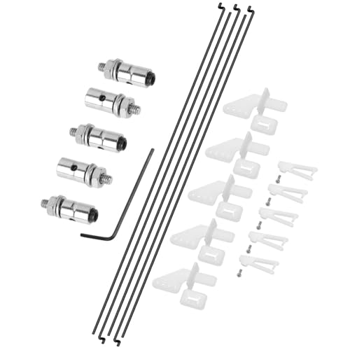 TAODAN 5 Sets 1.2x180mm Push Rod Component Adjustable Pushrod Connector Lock Control Horns Compatible with Vehicles and Remote Controlled Aircraft Toys