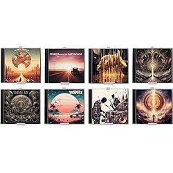 Estanterias Record Soporte de pared para CD, autoadhesivo, sin agujeros, minimalista, retro, estantería para CD, decoración de pared, soporte para CD, almacenamiento de CD (juego de 8, blanco)