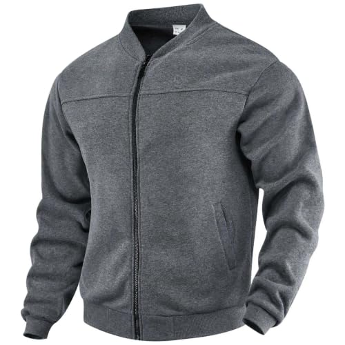 Mens Sweat Sets Ribbed Collar Full Zip Top and Loose Wide Leg Pants Set - image 6