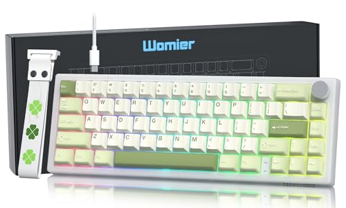 Image of Womier 60% Gaming Mechanical Keyboard Green QMK /VIA Creamy Keyboard Wired, Hot Swappable Gasket Mount RGB Key Board & PBT Keycaps(VK66 PRO)