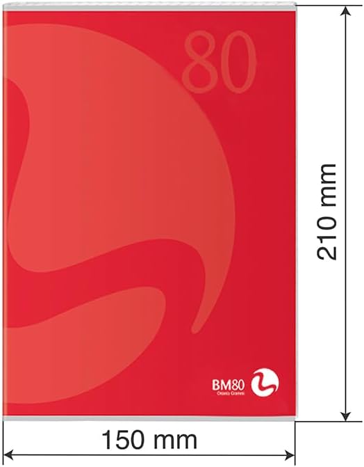 BM BeMore Color 80 0110595 Notebook A5 Ruled C Ruled Rules with Margins Paper 80gsm Assorted Colours Pack of 12
