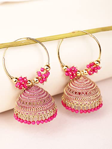 Shining Diva Fashion Latest Stylish Traditional Hoop Jhumki Earrings for Women & Girls