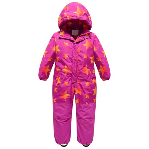 L SERVER Skianzug Kinder Mädchen mit Kapuze Winddichte und...