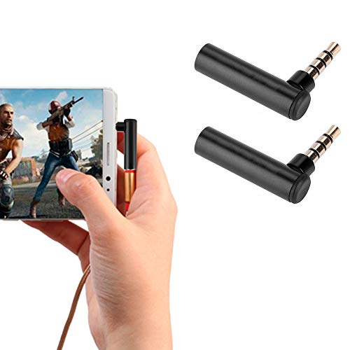 Adaptador de audio macho a hembra 3.5mm ángulo recto 2 piezas miniatura 2