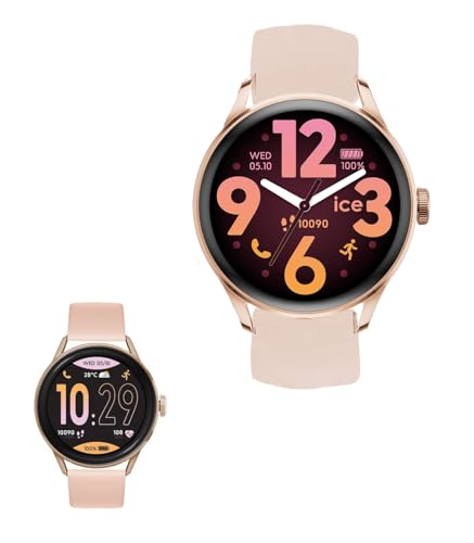 TUODENG Compatible pour Mode Silicone Classique Bracelet De Remplacement Compatible pour Ice-Watch Montre Connectée Femme Ice Smart 2.0 1,2 Pouces (Rose)