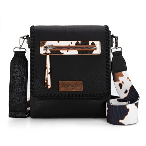 Wrangler Crossbody Bags for Women Satchel Purse Medium Shoulder Handbags with Detachable Guitar Straps WG72-93601BK - image 1