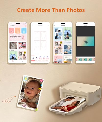 Image of HPRT CP4100 4x6 Photo Printer with 108Sheets & 2 Ribbons, Full-Color, Wi-Fi