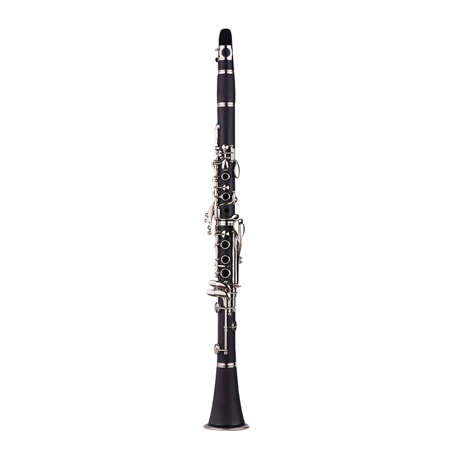 Clarinete ABS de 17 Teclas en si Bemol con Estuche de Transporte Guantes Paño de Limpieza Mini Destornillador Estuche para cañas 10 Piezas Cañas Instrumento de Viento de Madera