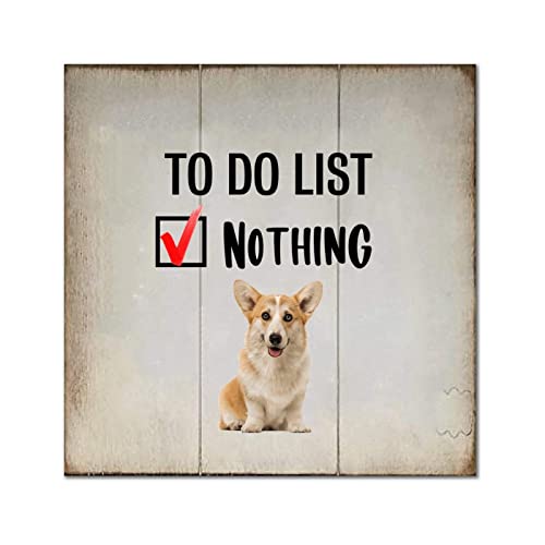 Plaque murale bois To Do List Nothing Bouledogue déco chambre salon