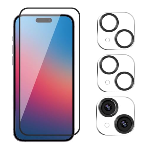 Image of Premium Tempered Glass Screen Protector with Camera Lens Protector for iPhone 15 Plus - Ultra-Clear, Anti-Scratch, Easy Installation