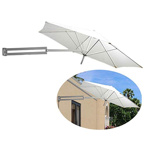 Parasol mural pour gagner de la place au sol sur un balcon étroit couleur kaki