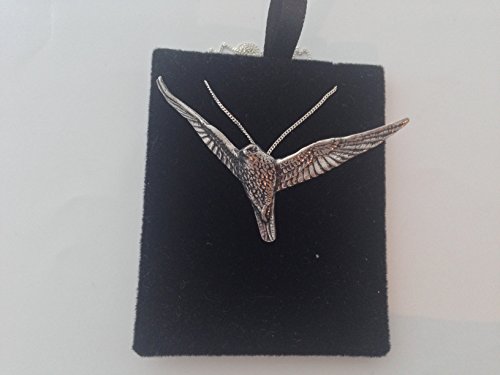 Pendentif en argent sterling 925 Falcon 2 fait main au design ciselé unique