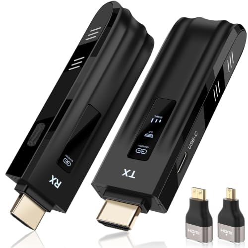 Beyn Wireless HDMI Transmitter and Receiver,2026 Upgraded LED Display,4K Decode & 1080P Output,Plug...