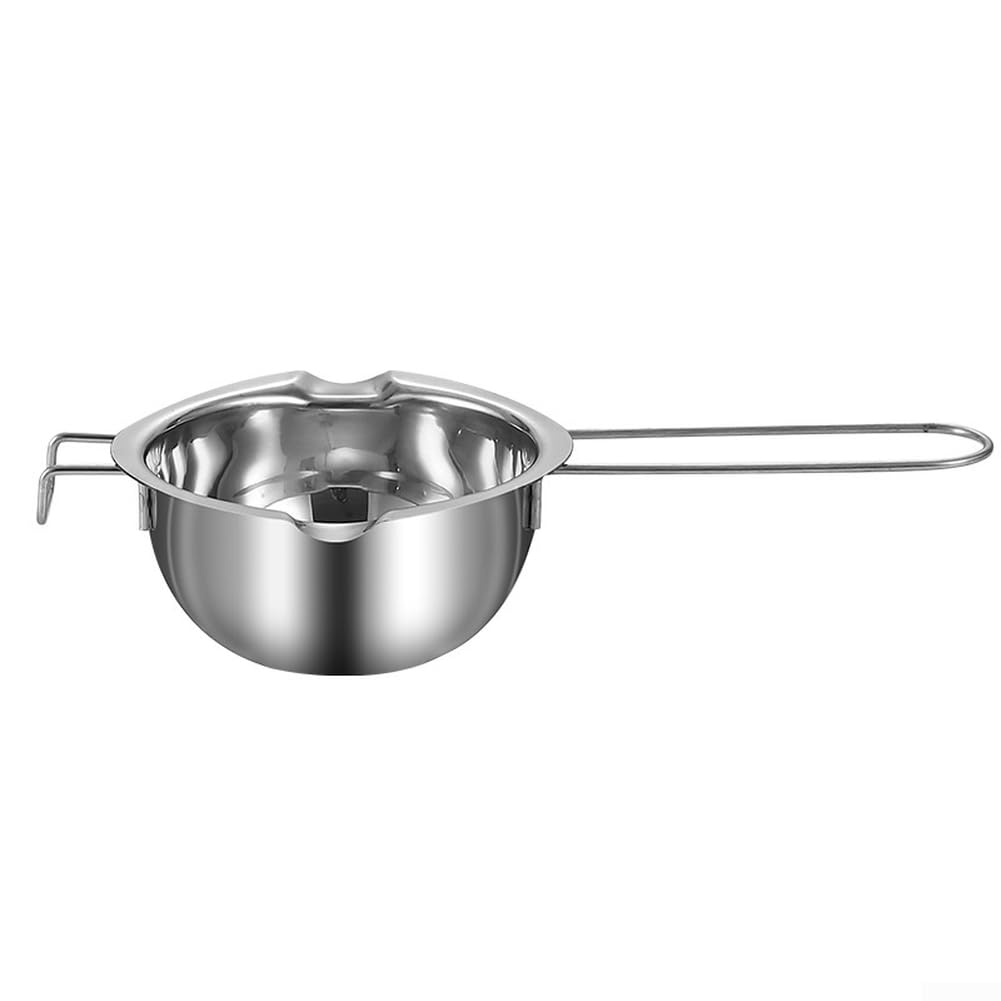Pentola Scioglimento Cioccolato Acciaio 304 con Doppio Beccuccio e Appendibile per Fondente Burro Caramello Cucina per professionale 12x6cm(E)