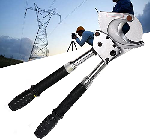 LXX Cortador de Cable de Trinquete, Corte de Cable de Carraca, Tijeras de Cable Cortador de Alambre Industrial 50mm/75mm, Ideal para Cortar Cobre y Aluminio