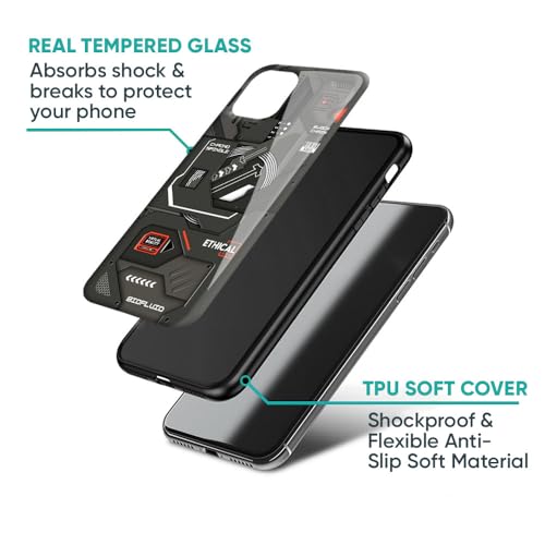 Image of Designer Tempered Glass Back Case Cover Compatible with Samsung Galaxy S23 FE 5G - Tech Aesthetics Glass Case