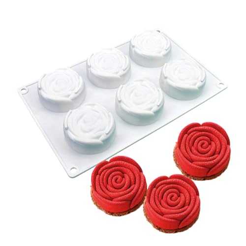 Mtruil Valentine's Day Silicone Molds Rose Shaped Chocolate Molds Silicone