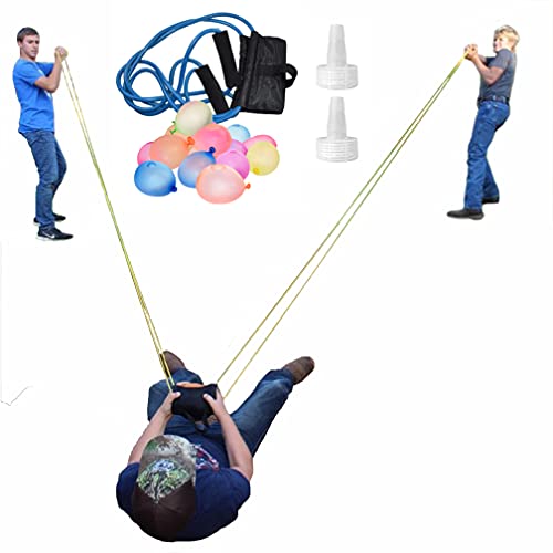 Janadio Water Balloon Launcher 500 Yard Long Range,3 Man Slingshot With 500 Biodegradable Water Balloons ,Giant Slingshot T-Shirt Launcher Cannons,Party Game Yard Toys For Kids And Aldults #TOP1