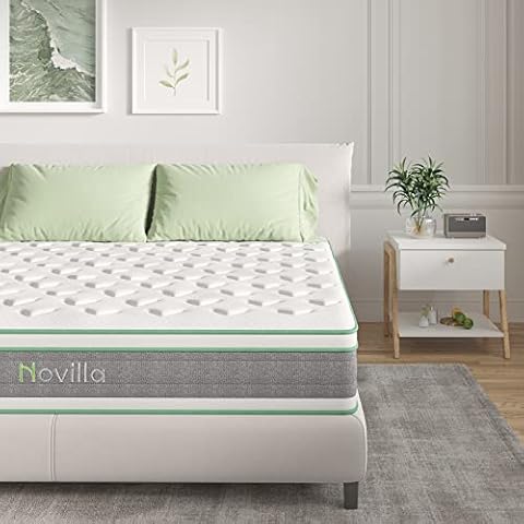 Novilla Queen Mattress 12 Inch Hybrid Mattress in a Box with Gel Memory Foam and Pillow Top Cover