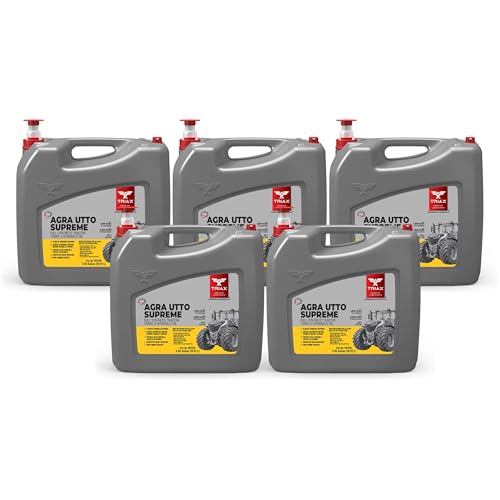 TRIAX Agra UTTO Supreme GL-4 Full Synthetic Tractor Transmission & Hydraulic Oil AW 32/46 | Compatible with Case Hytran, John Deere Hygard, Kubota UDT/UDT 2 & More (5 Gallon x 5 Pack)