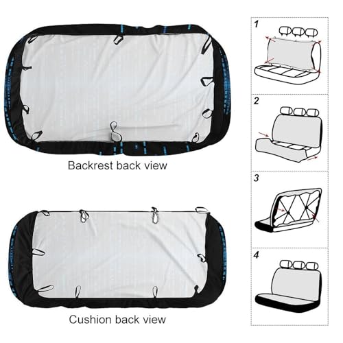 Funda para asiento trasero de coche universal, protector elástico y antideslizante 3